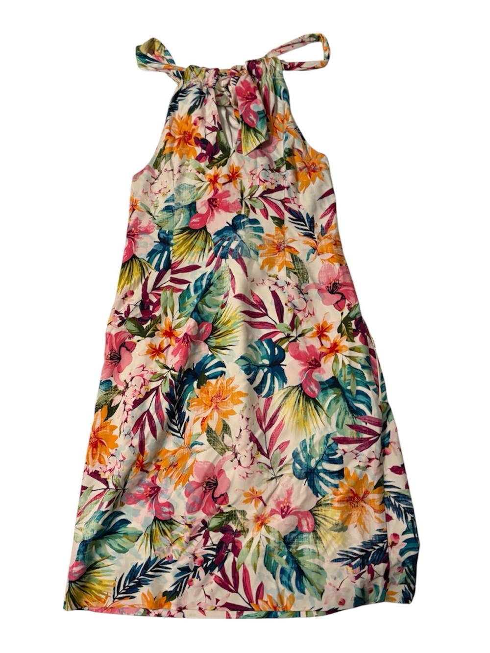 Tommy Bahama Garden of Hope and Courage Silk Halter Dress XS Floral Midi Dress